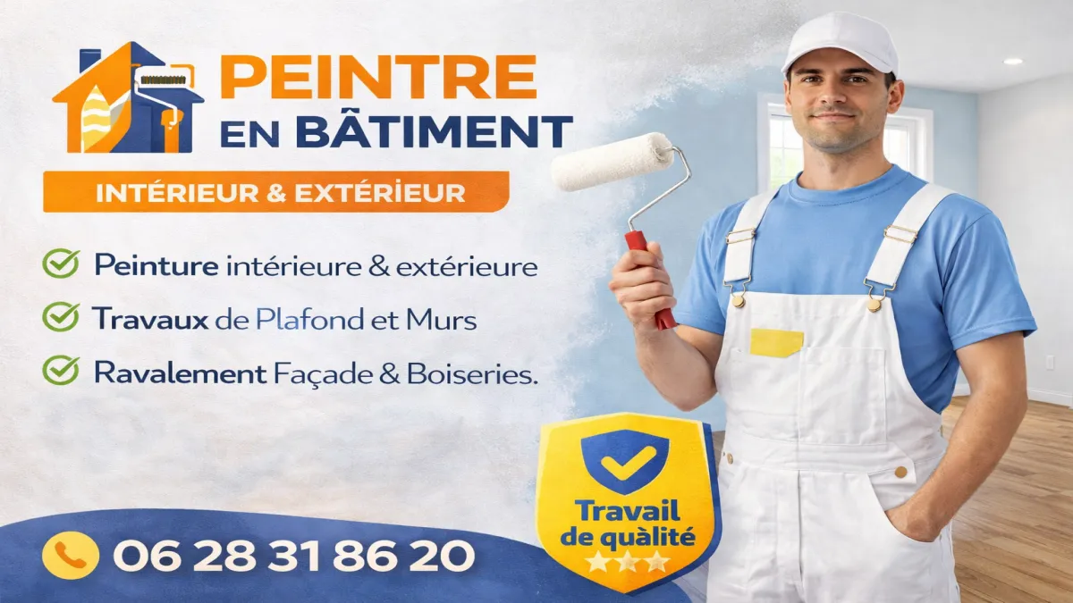 Peintre en bâtiment à Saint-antonin-sur-bayon pour travaux de peinture intérieure et extérieure